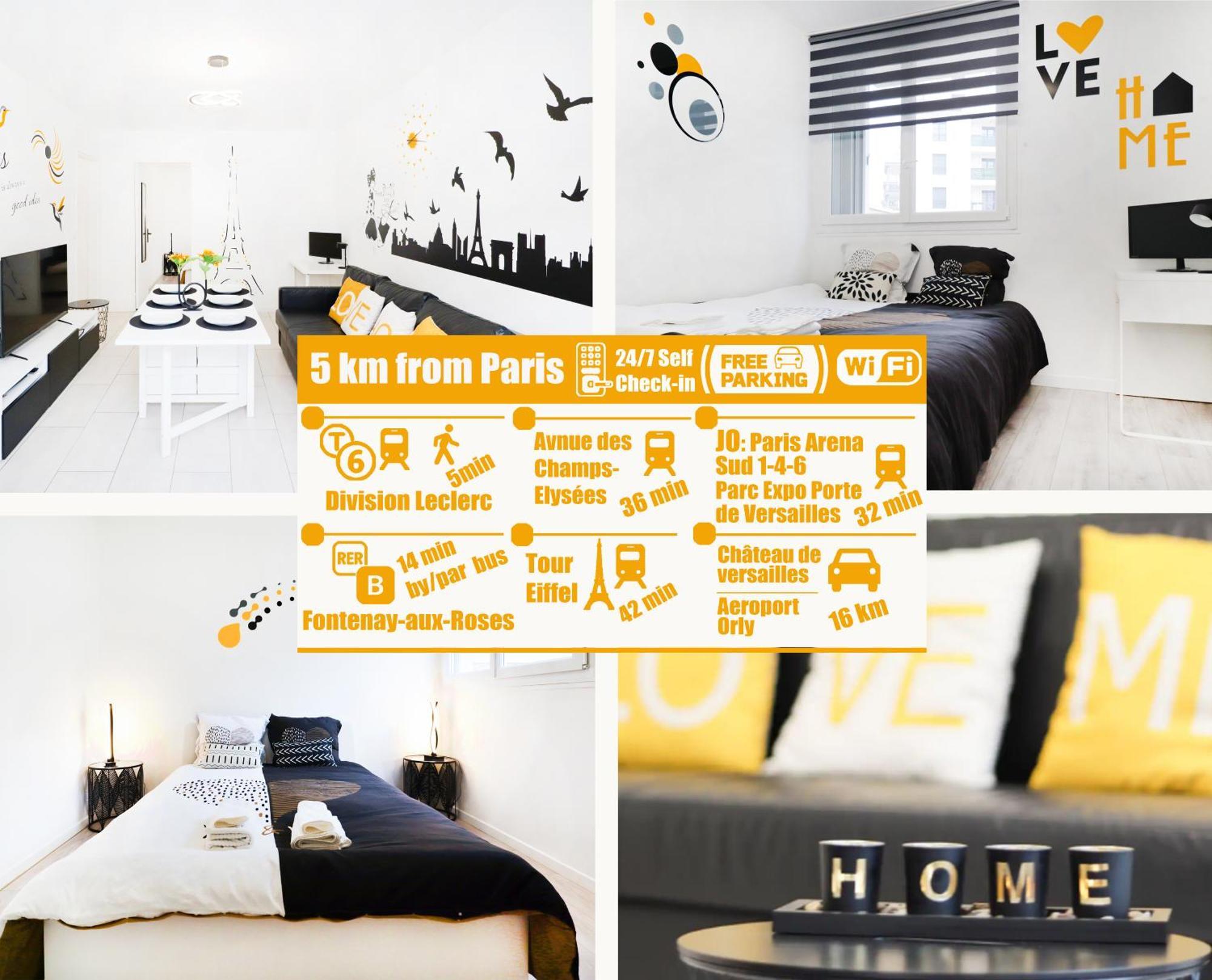 르 플레시-로뱅송 Apt3P-55M2-Parkingfree-5Km From Paris 아파트 외부 사진